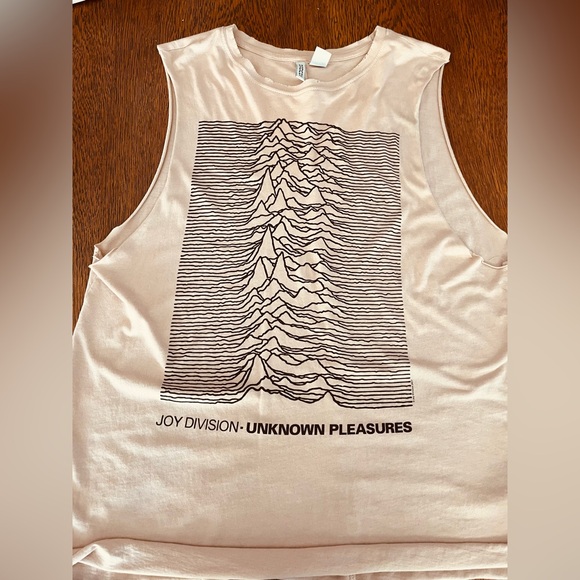 H&M Joy Division | Graphic Tank Top Muscle Tee | Soft Dusty Pink - Picture 6 of 12